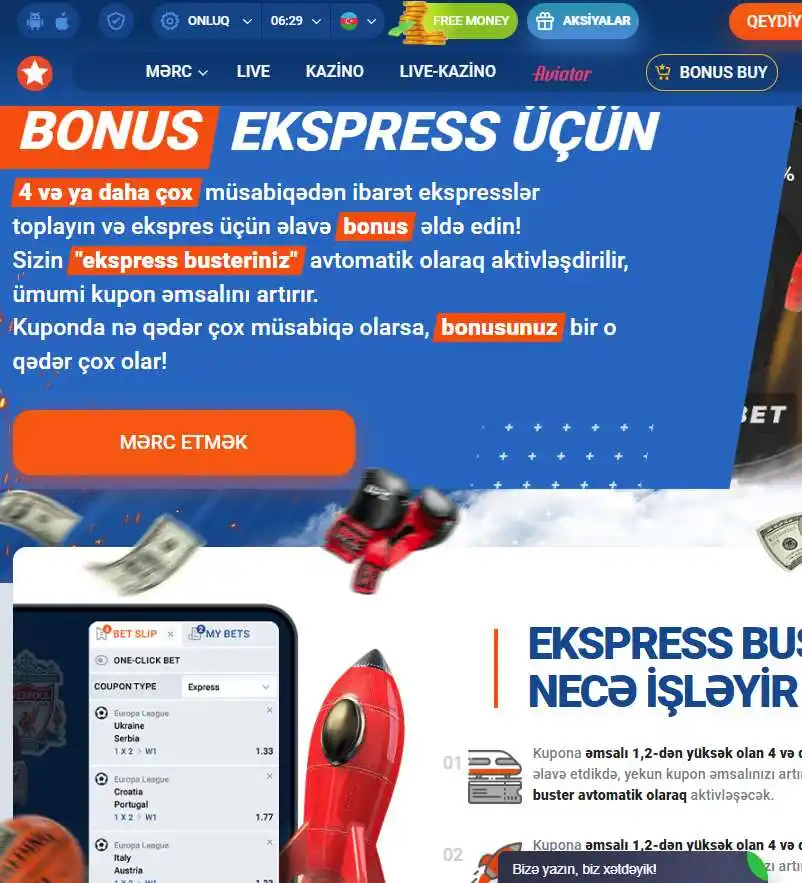 Ekspress bonusunun iş təsvirı